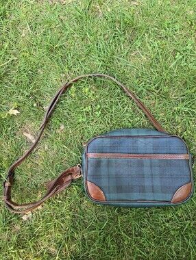 Vintage 90s Polo Ralph Lauren Plaid Crossbody Shoulder Bag Purse